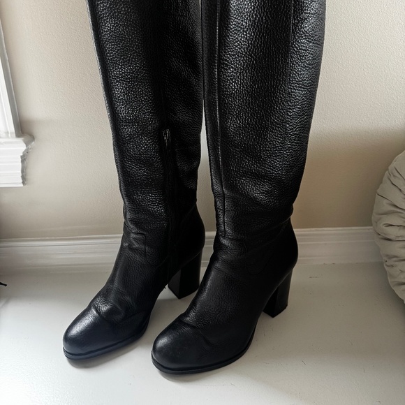 Via Spiga Tall Leather Black Boots - Picture 1 of 9